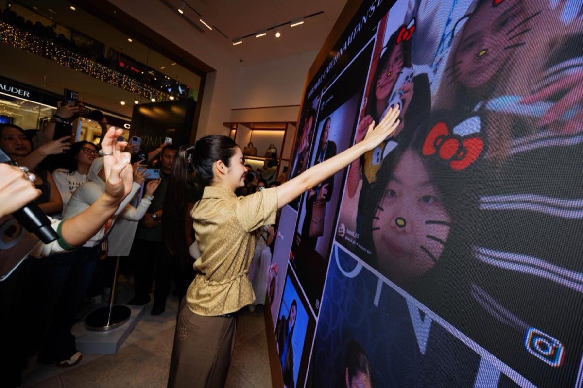 Namtan Tipnaree at the BONIALive social wall inside the House of BONIA