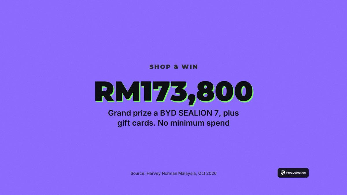 Shop and Win prizes worth up to RM173,800, with a BYD SEALION 7 as grand prize, no minimum spend