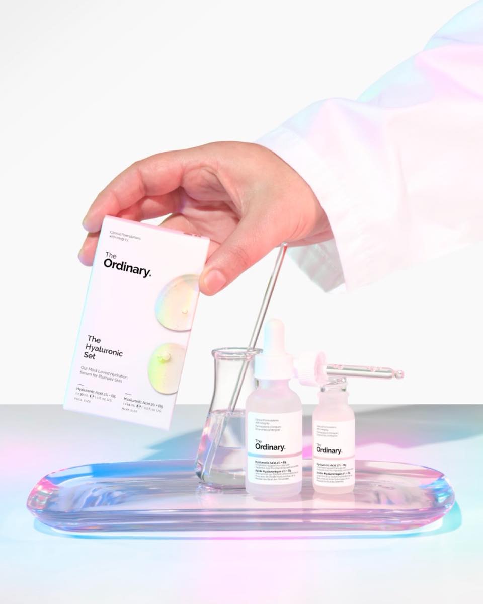 The Ordinary's Hyaluronic Set, pairing a full-size and mini Hyaluronic Acid 2% + B5 serum