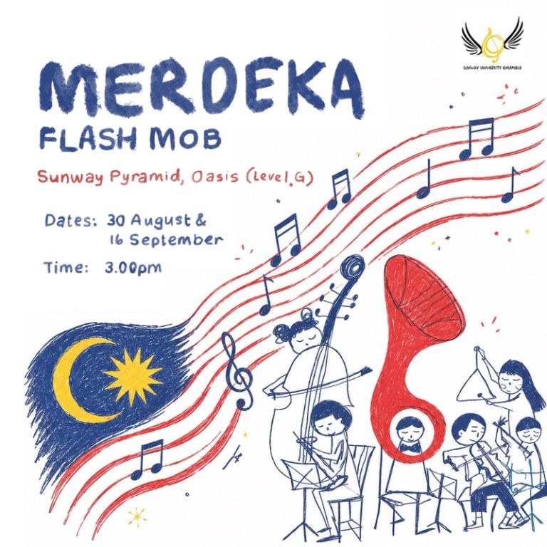 Merdeka Flashmob by Sunway University Students poster at Sunway Pyramid