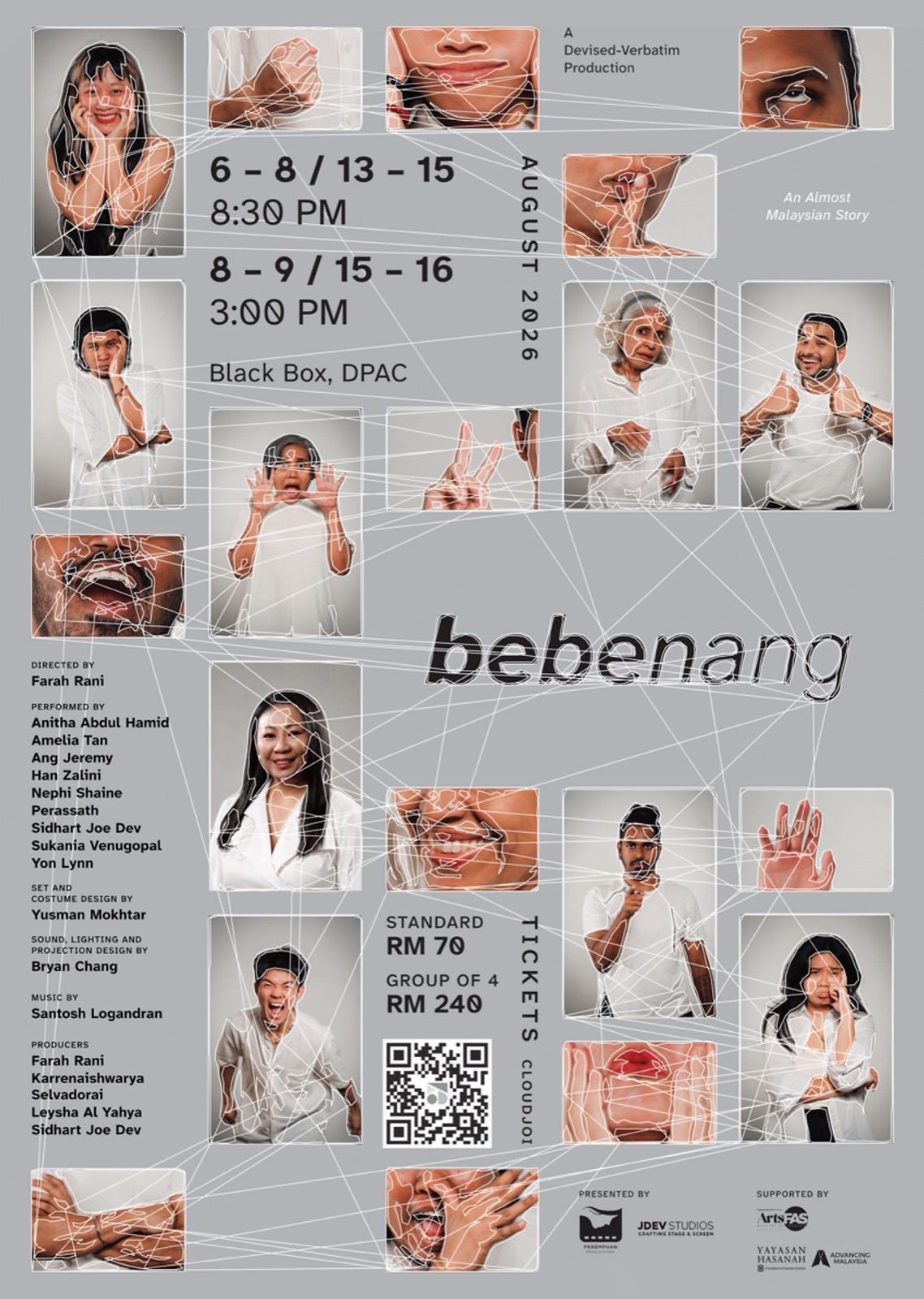 bebenang theatre production poster at DPAC