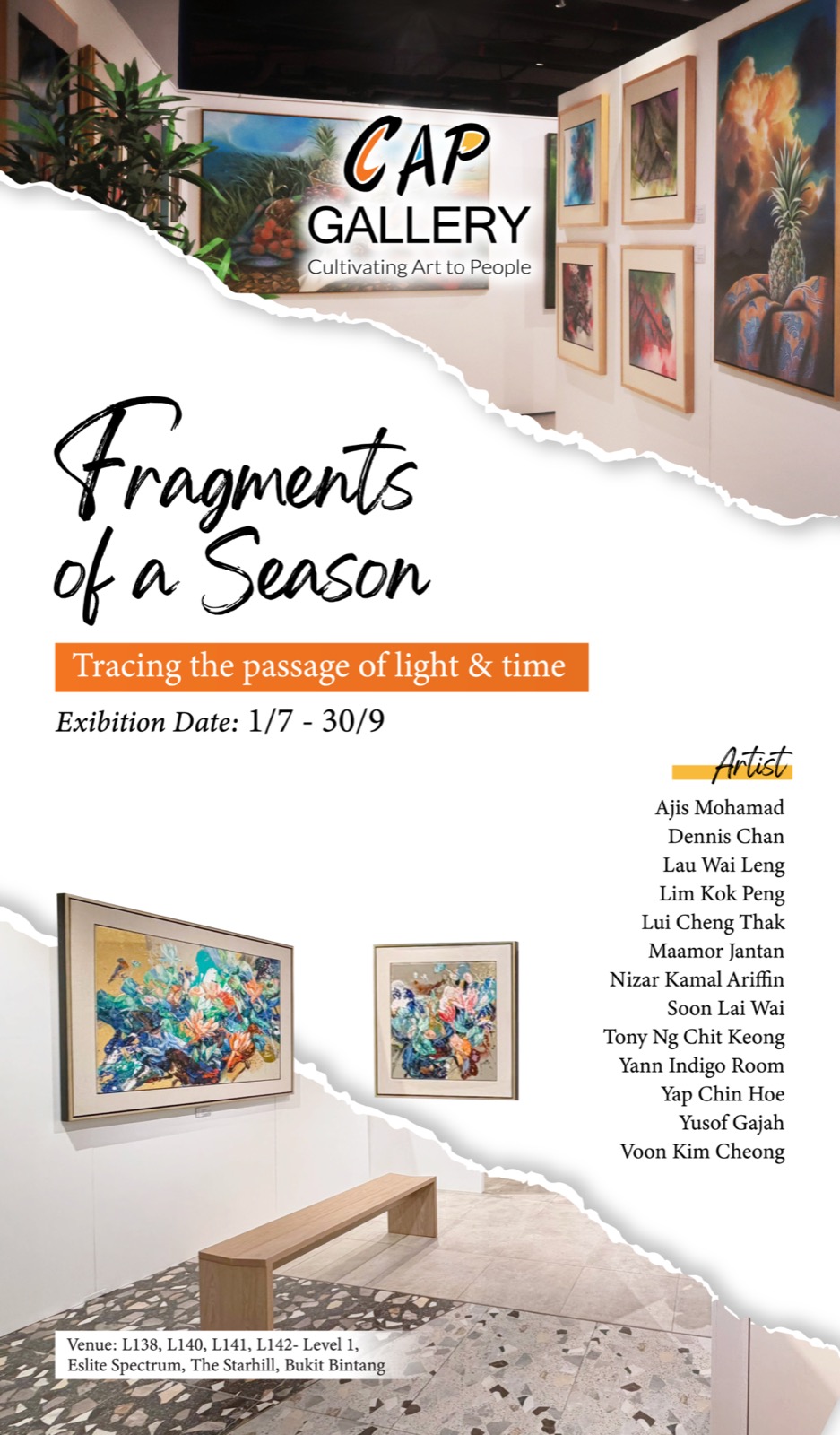 Fragments of a Season exhibition poster at CAP Gallery