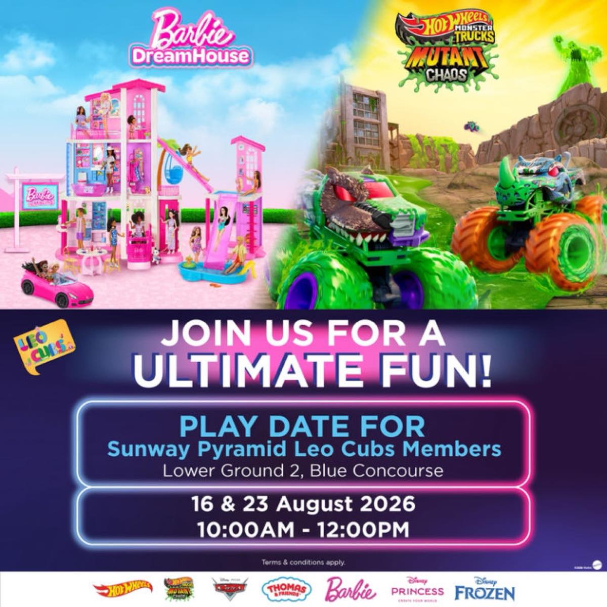 Leo Cubs Playdates Mattel Kpop Demon Hunters poster at Sunway Pyramid