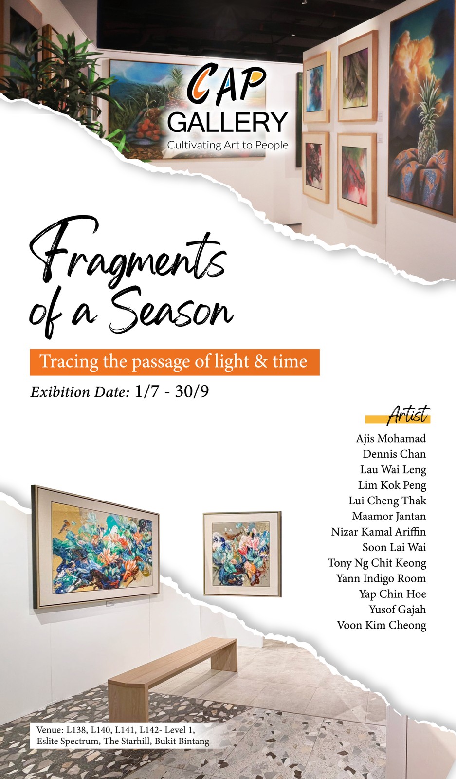 Fragments of a Season exhibition poster at CAP Gallery