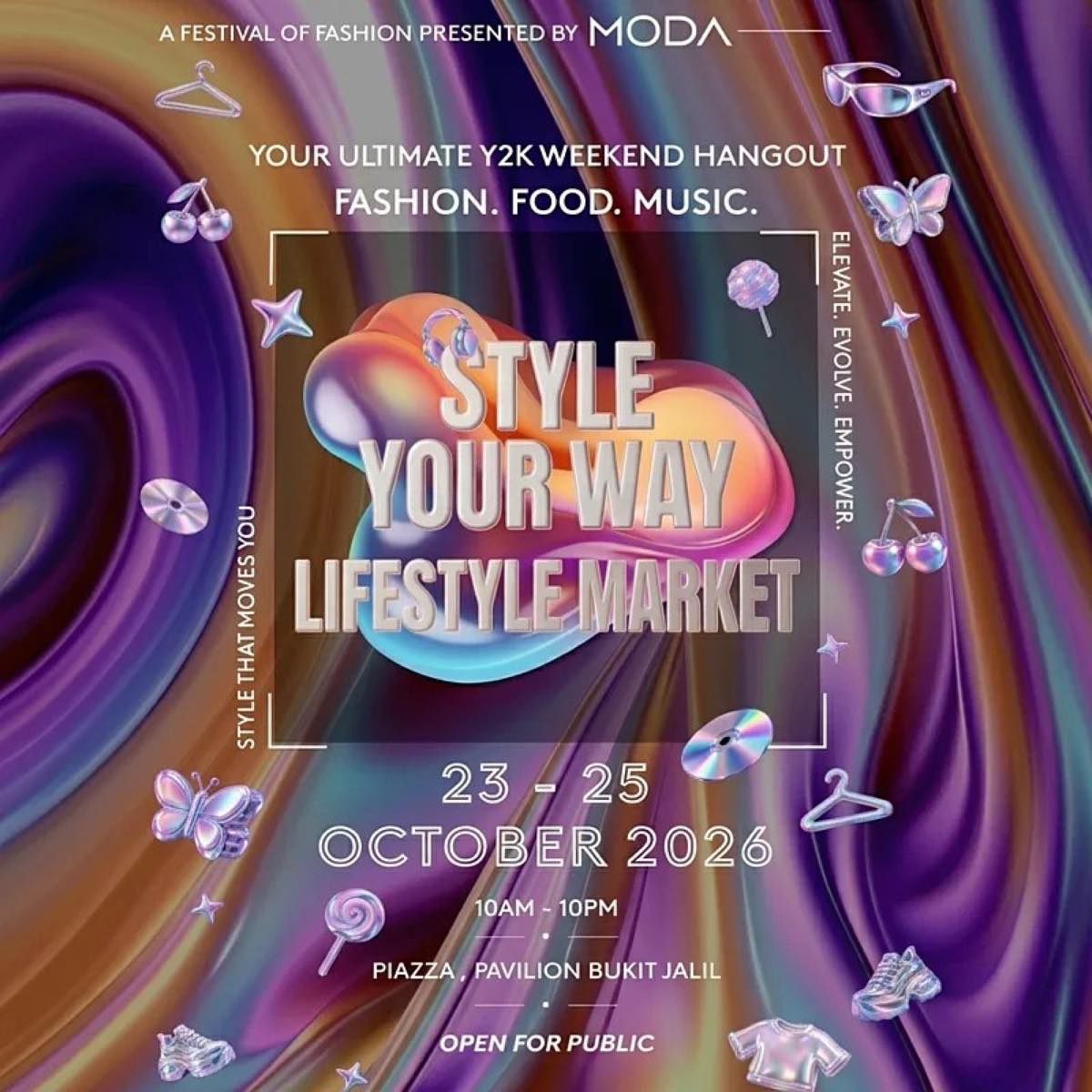 Fashion in Motion Style Your Way Lifestyle Market poster at Pavilion Bukit Jalil