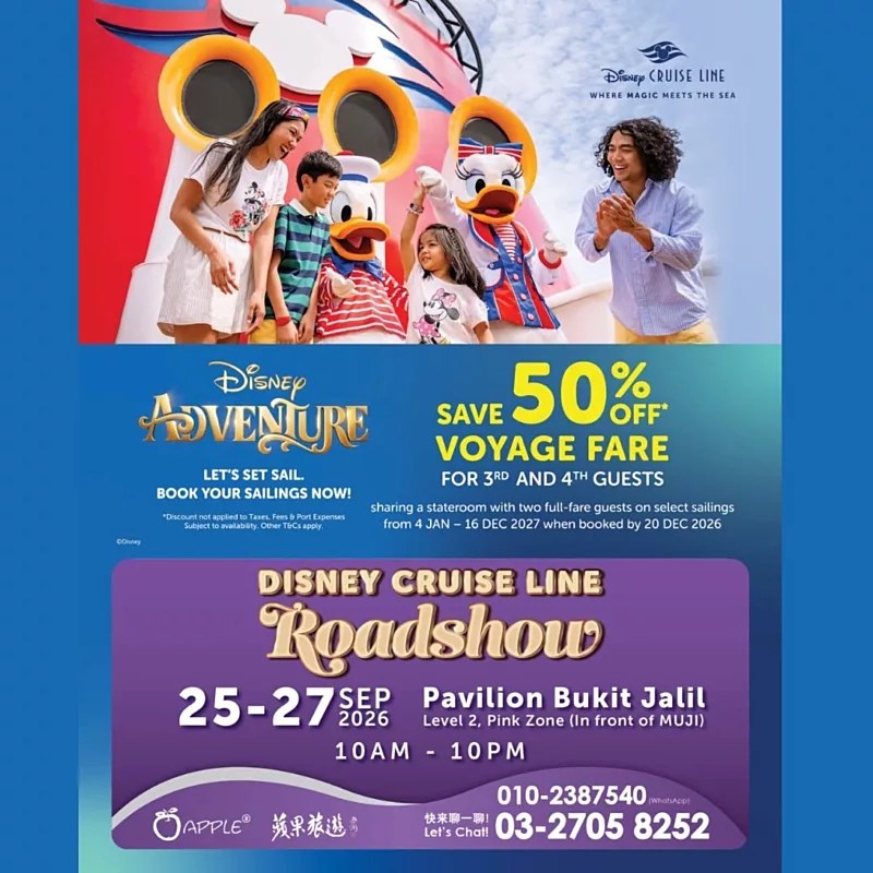 Disney Cruise Line Roadshow poster at Pavilion Bukit Jalil
