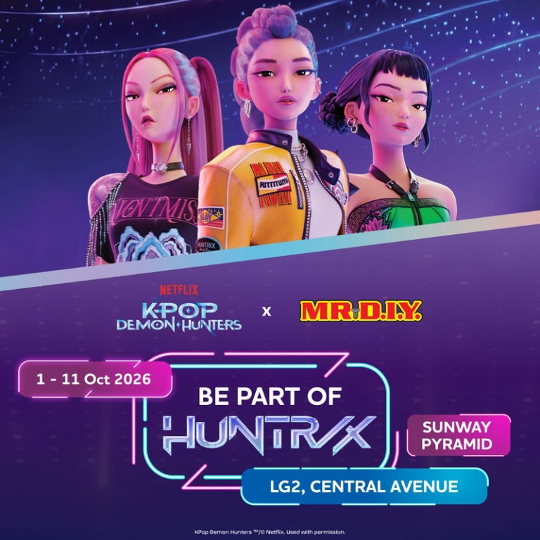 MR.DIY x K-Pop Demon Hunters Neo Shadows 2026 poster at Sunway Pyramid