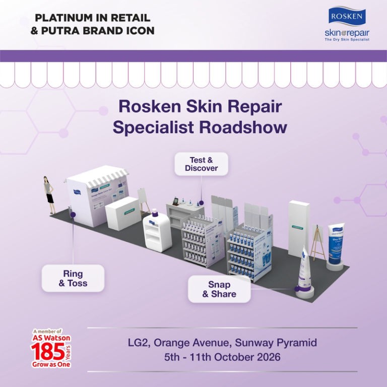 Rosken Skin Repair Specialist Roadshow poster at Sunway Pyramid