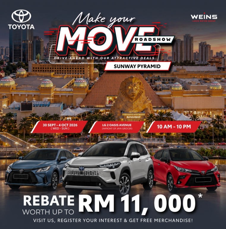 Toyota Make Your Move Roadshow poster at Sunway Pyramid