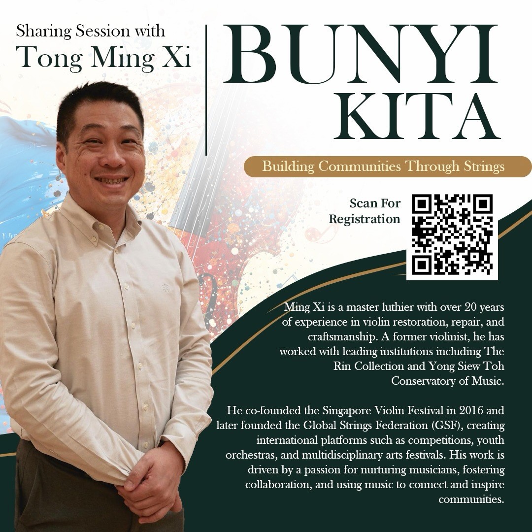 Bunyi Kita violin luthier sharing session poster at The Starhill
