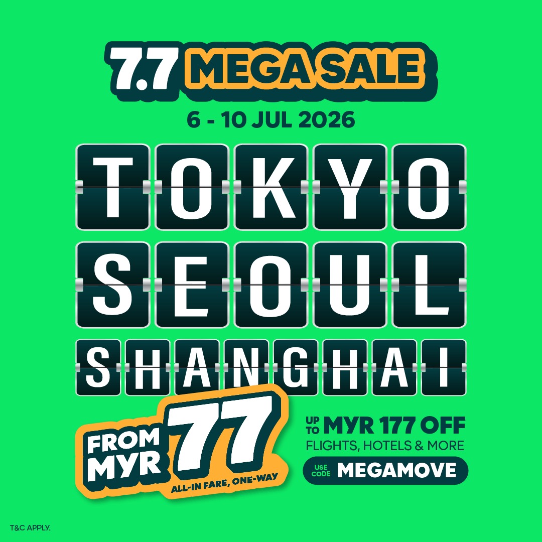 AirAsia MOVE 7.7 Mega Sale: Tokyo, Seoul, Shanghai from MYR77