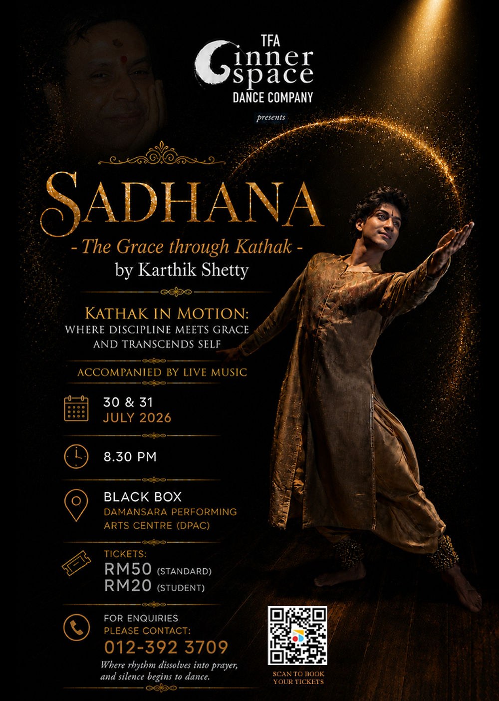 SADHANA - The Grace through Kathak poster, DPAC