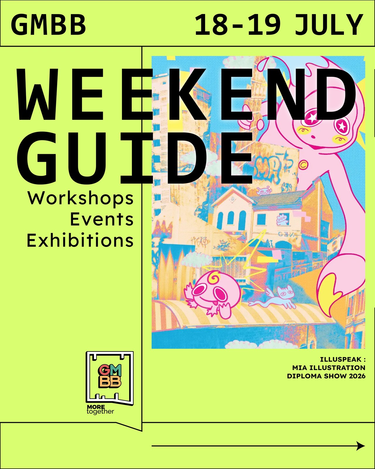 Illuspeak & the GMBB Weekend Guide @ GMBB poster