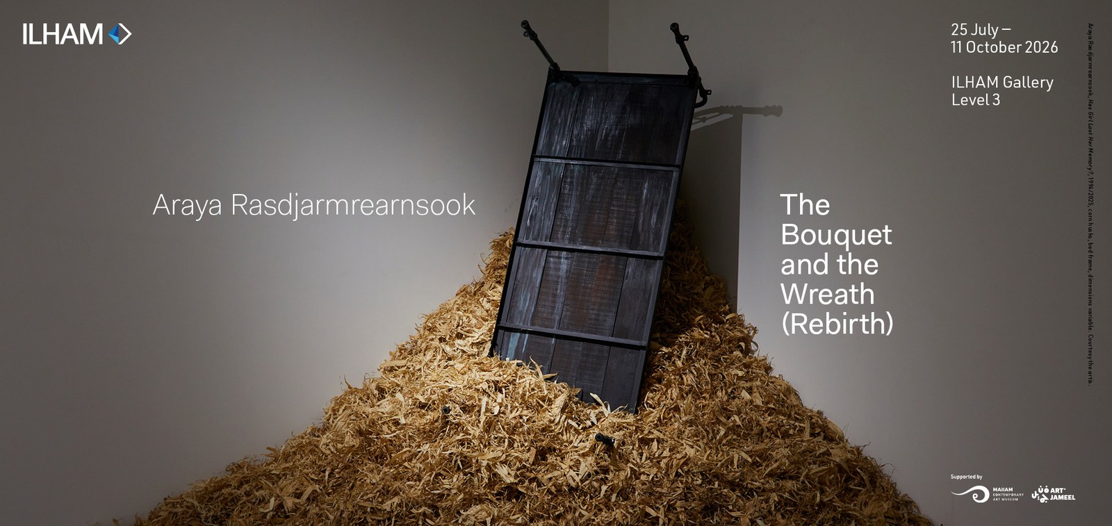 The Bouquet and the Wreath (Rebirth) exhibition banner, ILHAM Gallery