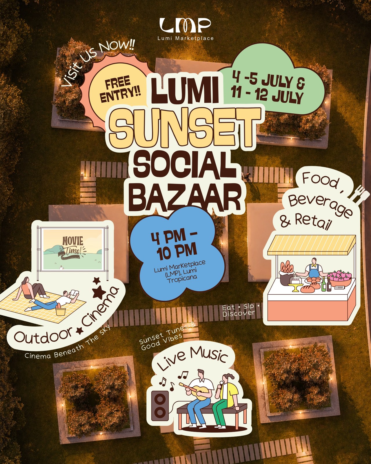 Lumi Sunset Social Bazaar poster
